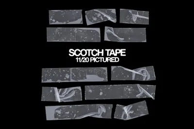 140+高分辨率仿旧做旧设计撕裂废弃褶皱胶带纹理素材 BLKMARKET - Tape 2.0.zip