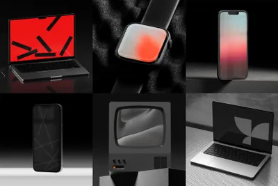 高质量苹果电脑手机Web网页设计提案UI贴图展示样机模板 Tech Mockup Bundle VOL II