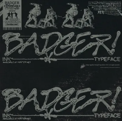 潮流酸性艺术逆反差反设计涂鸦手写英文字体 BADGER Typeface