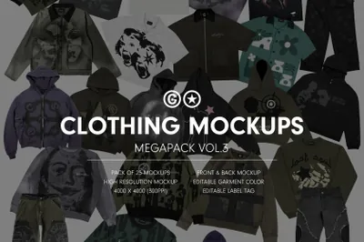 街头潮牌服饰T恤卫衣牛仔裤连帽衫衬衫服装设计贴图展示样机模板 CLOTHING MOCKUP V3