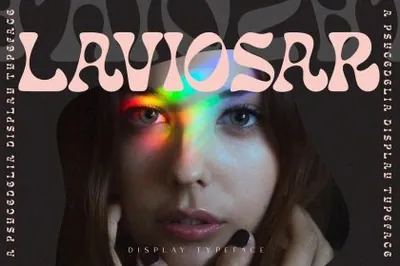 新复古未来主义时尚潮流迷幻嬉皮装饰英文字体 Laviosar