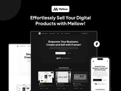 高质量暗黑数字资产虚拟交易市场Web网页网站模板素材 Mellow Framer Template