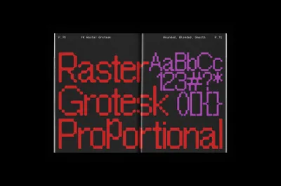潮流未来派新复古街机游戏像素风装饰英文字体 FK Raster Grotesk