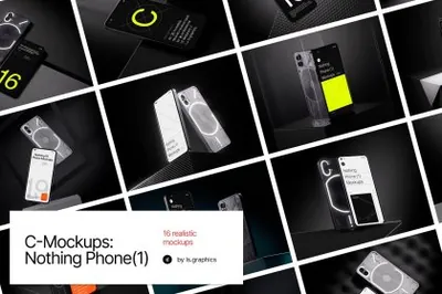 国外潮牌网红手机移动APP贴图UI展示样机模板素材合辑 Nothing Phone Mockup