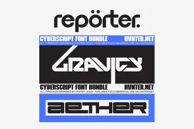 潮流Y2K千禧年赛博朋克科幻机能英文装饰字体 CyberScript