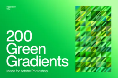 高质量绿色荧光PS渐变预设素材 200 Green Photoshop Gradients