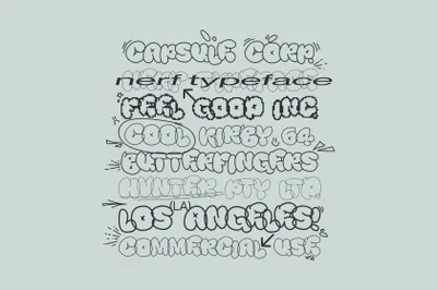 潮流复古Y2K千禧风反设计逆反差肥胖臃肿气泡创意海报排版装饰英文字体 Nerf Typeface