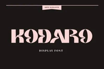 潮流怪诞主义精致曲线女性婚礼品牌设计排版英文字体 Kodaro - Unique Display Font
