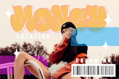 潮流Y2K酸性逆反差肥胖圆润气泡手写英文字体素材 Morefine Font