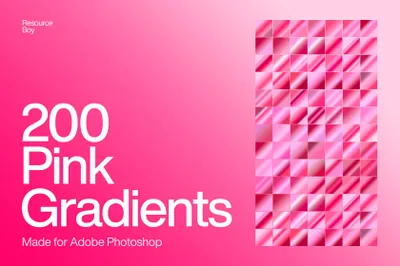 高质量梦幻芭比公主粉PS渐变预设素材 200 Pink Photoshop Gradients