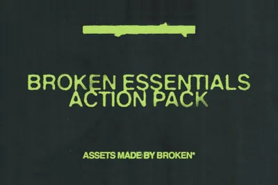 潮流剪纸艺术文字模糊做旧艺术视觉效果纹理动作素材合辑 BROKEN ESSENTIALS ACTION