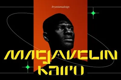 酸性未来赛博机能科幻电影海报杂志排版英文字体 Frankie Friends - Modern Display