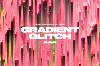 潮流酸性艺术科幻复古故障艺术屏幕撕裂像素抖动渐变背景素材合集 Glitch Gradients