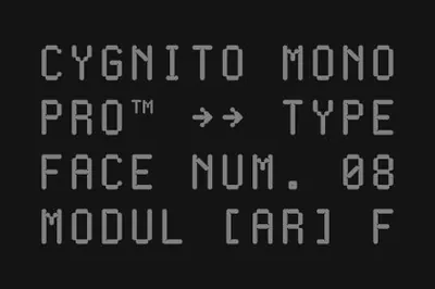 高质量现代主义工业科技等宽英文装饰字体系列下载 Cygnito Mono Pro - Font Family