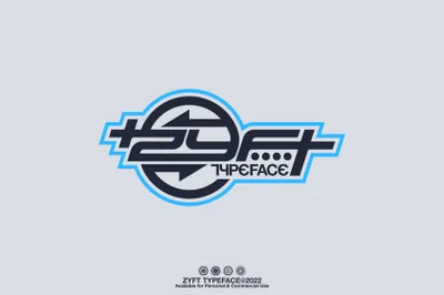 复古Y2K千禧风赛博机能运动机车徽标贴纸设计英文字体 Zyft Typeface