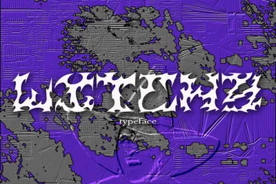 潮流酸性艺术部落图腾纹身武术图形抽象装饰设计英文字体 Witchy Typeface