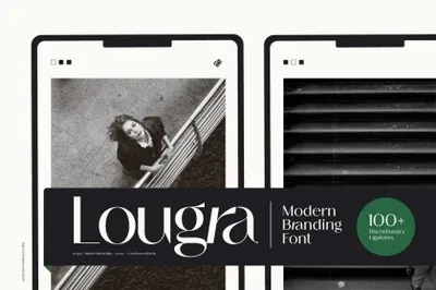 优雅精致奢侈时尚女性婚礼品牌设计杂志排版英文衬线字体 Lougra Modern Branding Font