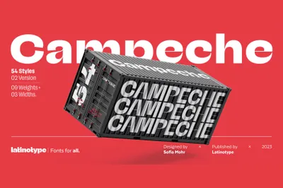 复古拉丁美洲经典新怪诞俏皮杂志海报标题排版设计英文字体系列 Campeche Font Family