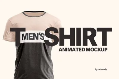 男士短袖T恤360度动态贴图展示服装设计提案样机模板 Men\'s T-shirt Animated Mockup