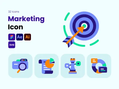 多彩市场营销网站APP插画图标素材合辑 Marketing Icon