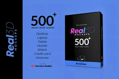 高质量苹果全套平板电脑手机APP设计UI界面动态展示样机AE模板 Real 3D Mockups Pack