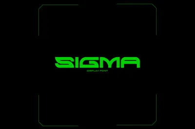 潮流酸性未来赛博机能工业科幻几何电影海报杂志排版英文字体 Avortic - Sigma Font