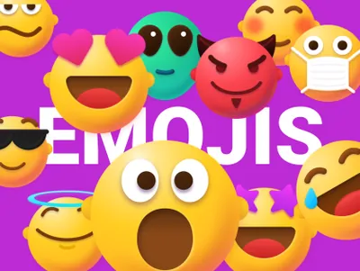 全套可爱卡通夸张emoji表情图标素材 Vivid Emojis Icons Pack