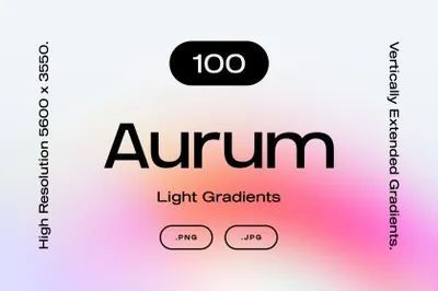 潮流弥散渐变光晕未来科技感噪点肌理背景素材 100 Aurum Light Gradients Collection