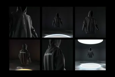 高质量三维渲染潮流服饰连帽衫卫衣服装设计贴图3D展示样机模板 3D Hoodie Mockup