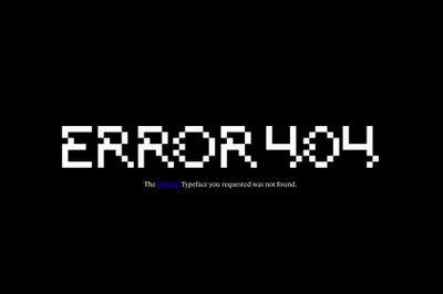 Y2K千禧年复古街机游戏像素风故障艺术英文装饰字体素材 Error 404 - Free Font