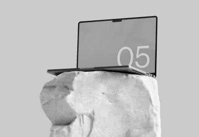 高质量苹果笔记本Web网页设计提案展示样机模板 MacBook Pro 05 Standard Mockup