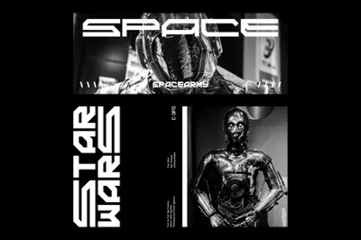 潮流未来派赛博朋克科幻机能HUD界面设计装饰英文字体 Space X Noid Futuristic Font