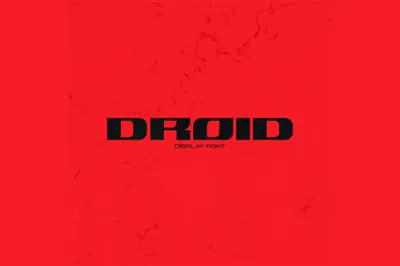 潮流酸性未来赛博机能工业科幻几何电影海报杂志排版英文字体 Droid Font