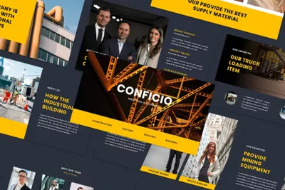 高质量企业公司形象宣传商业营销报告数字演示PPT模板 Conficio - Powerpoint Template