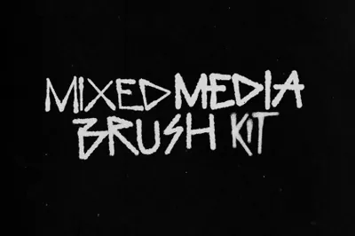 高质量圆珠笔铅笔油漆喷漆记号笔马克笔PS笔刷素材合辑 AAA - Mixed Media Brush Kit