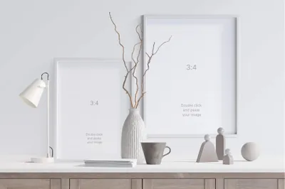 北欧极简艺术画框相框场景贴图展示样机模板素材合集包 Frames Scene Creator