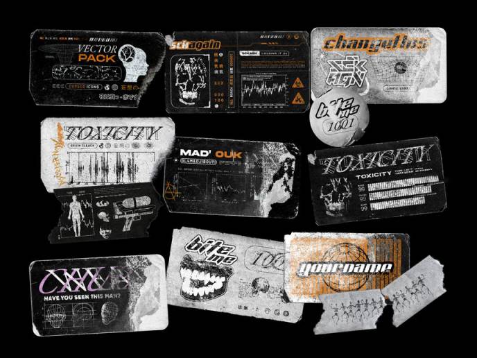 背景素材-做旧粗糙质感标签设计纸张纹理背景图片素材