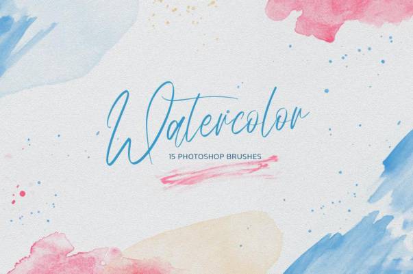 PS笔刷-水彩艺术飞溅晕染效果纹理PS笔刷素材