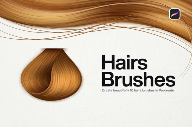 Procreate笔刷-人像插画头发笔刷素材资源下载