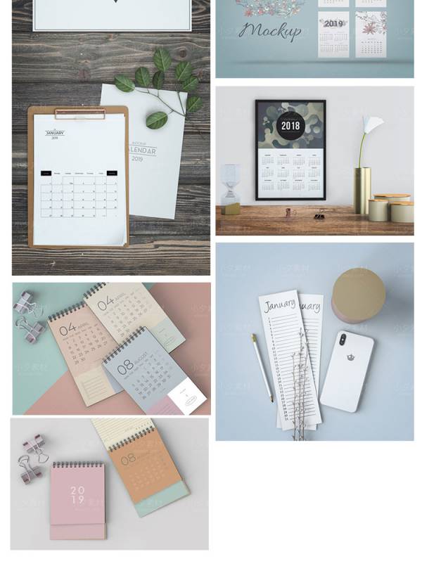 样机模板-桌面台历PSD样机素材日历便签VI模板设计展示模型效果图展示贴图