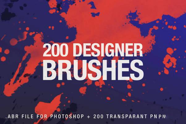PS笔刷-200款墨点墨水水墨创意设计PS笔刷素材合集