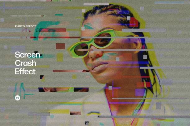 PS动作-屏幕故障崩溃效果PS照片图层样式模板