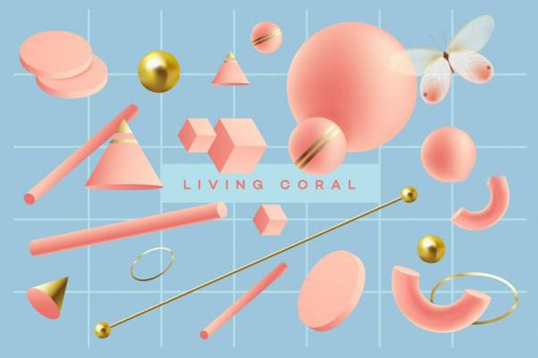 PNG素材-梦幻色3D几何图形元素PNG素材包