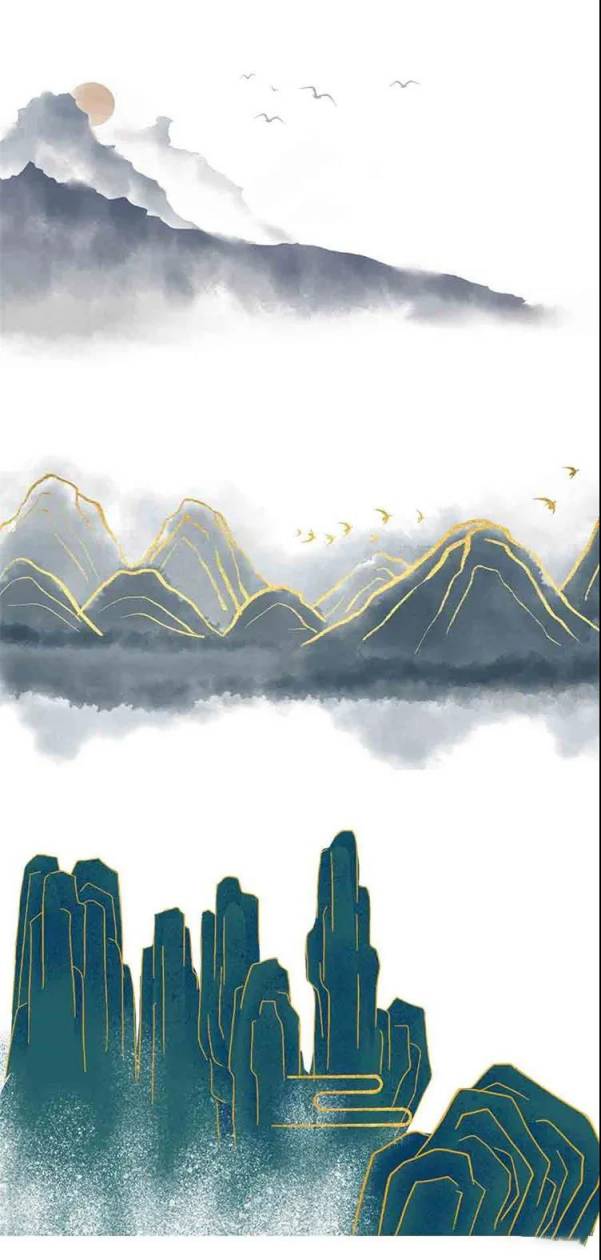 PNG素材-99款中国风山水祥云PNG免扣素材合集