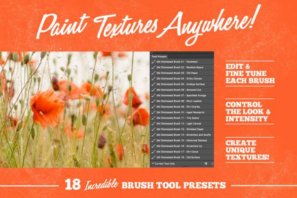 PS笔刷-压痕做旧乱涂旧质感纹理笔刷素材下载