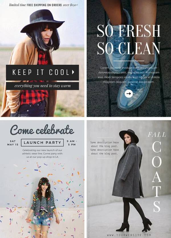 PSD模板-欧美风时尚杂志摄影写真照片排版字体文字排版PSD模板