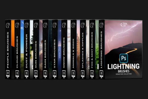 PS笔刷-云朵太阳光闪电星星星空极光Photoshop笔刷素材资源