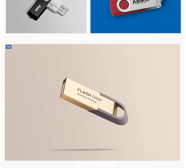 样机模板-高端存储U盘VI展示效果文创产品智能贴图样机psd设计模板素材