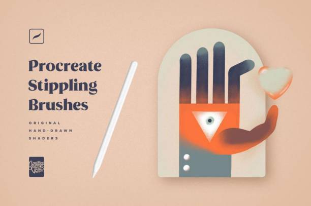 Procreate笔刷-复古风格斑点纹理笔刷素材资源