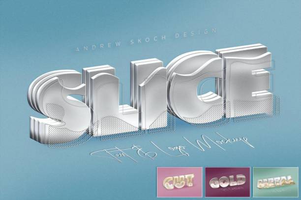 文字效果-3D立体金属质感文字效果PS样机